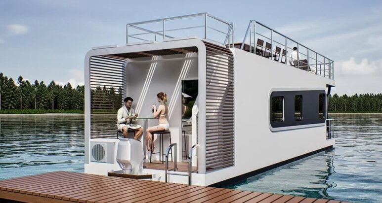 Hausboote — Visualisierung des OX WohnModuls