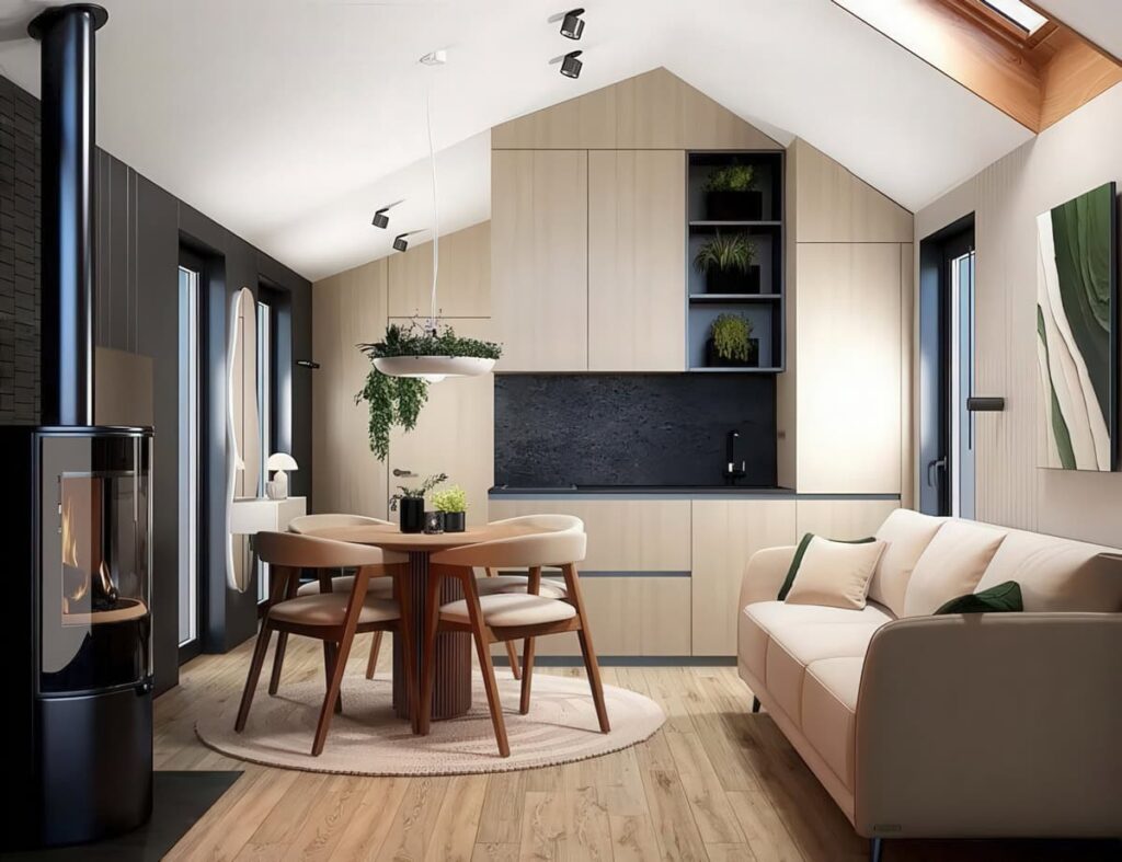Modulhaus 46 m² — Visualisierung