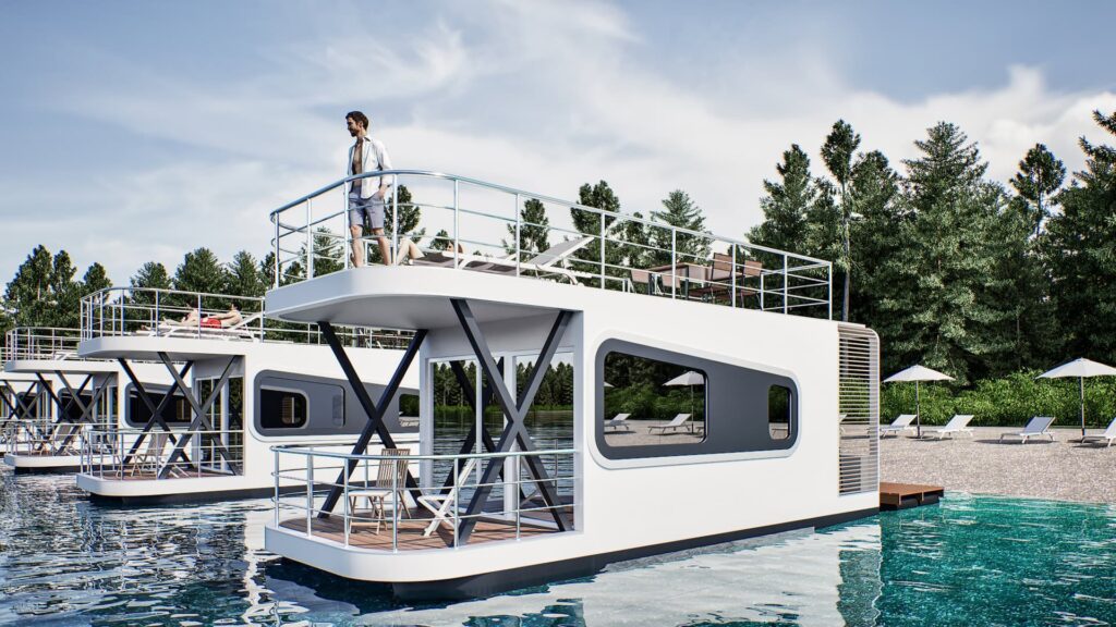 OMEGA 50 Hausboot der Omega-Serie — Außen- und Decksansicht